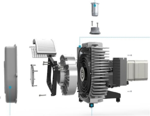 Oil free scroll vakum pompası iç görünümü
